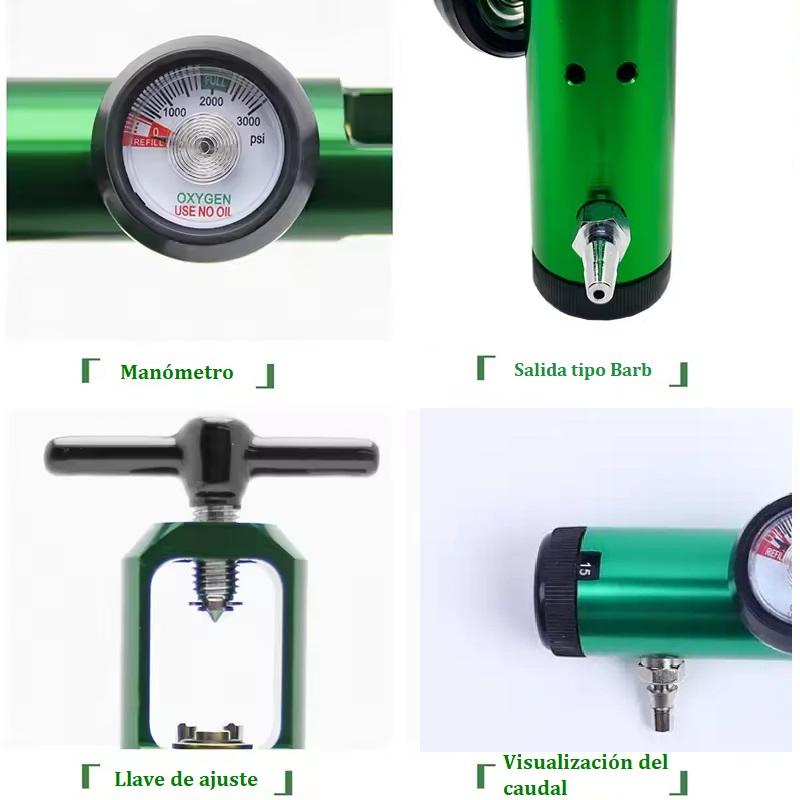 REGULADOR DE OXIGENO 0-15 LPM MINI CGA-870 TITAN MEDICAL