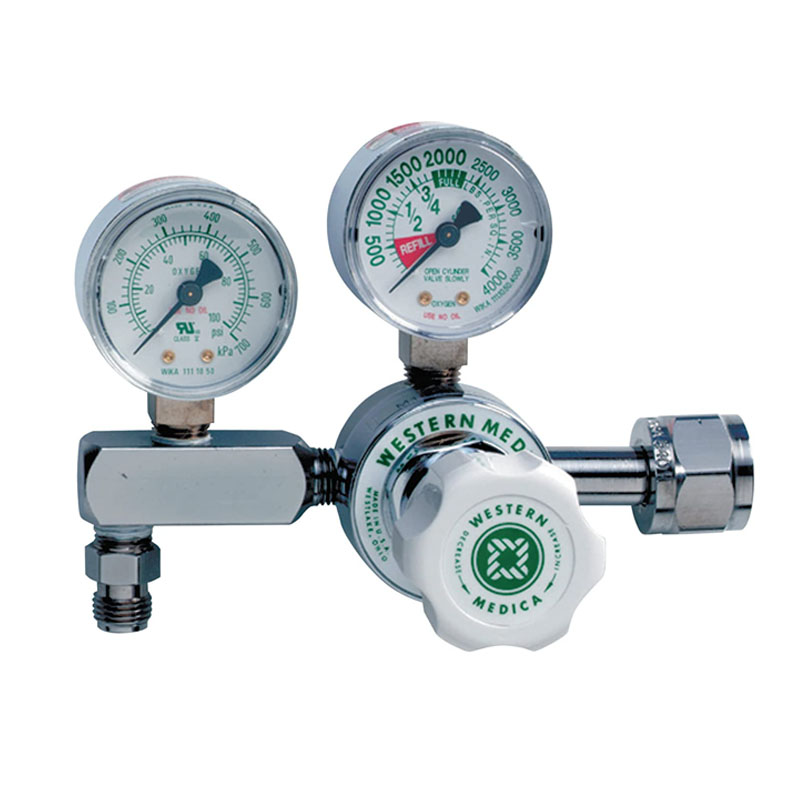 REGULADOR DE OXIGENO DE DOS RELOJES 0-100 PSI CGA-540 WESTERN MEDICA
