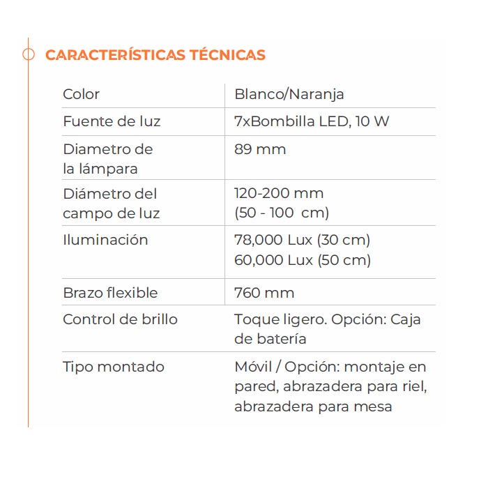 LAMPARA PARA EXPLORACION MEDICA KS-Q7