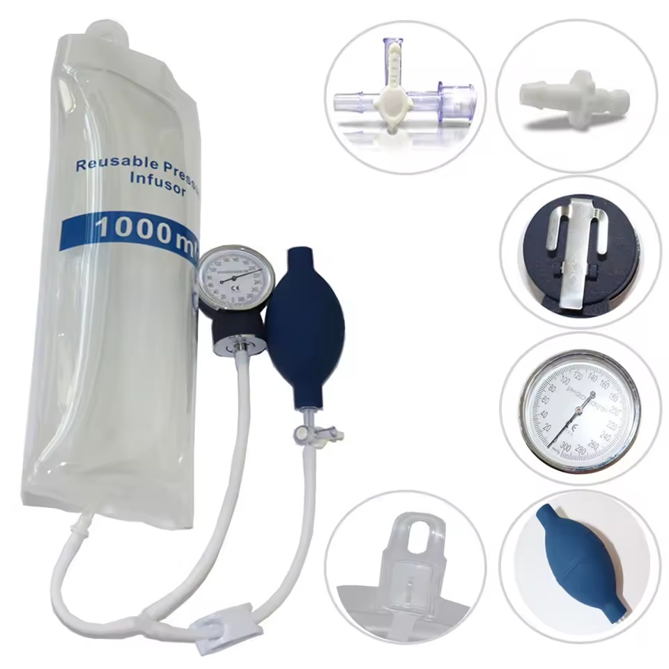 BOLSA PERFUSORA CON MANOMETRO DE 1000 ML