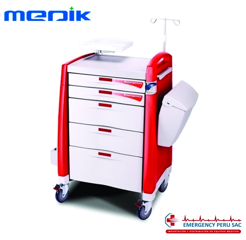 COCHE DE PARO DE 5 CAJONES MEDIK MK-P01