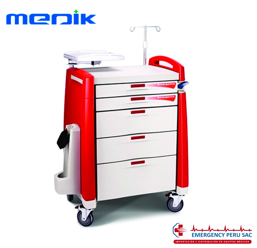 COCHE DE PARO DE 5 CAJONES MEDIK MK-P01